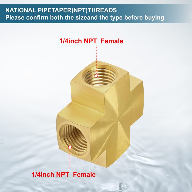 Midanya 1/4 x 1/4 x 1/4 x 1/4 Inch NPT