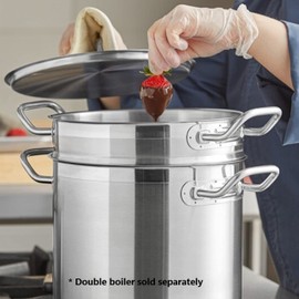 TrueCraftware-8 Quart Stainless Steel Double Boiler Cover 10" Diameter x 5/8" Thickness- Steam Melting Pot Cover Stainless Steel for Melting Chocolate Candy Butter and Cheese Dishwasher & Oven Safe