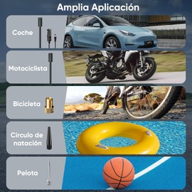 Compresor Aire Portatil para Auto,150PSI Inflador de Llantas de Inflar Rápida,Inflador Ruedas Coche con Pantalla LCD Digital y Linterna LED,Compresor Aire Automática para Coches,Motocicletas,Bicicleta