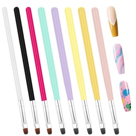 8PCS Uv Gel Brushes for Nails Art Clean Up Brush Poly Extension Gel Brush for Nails Art Design Brushe French Tip Detail Remover Manicure Brushes Detail Nail Arts Brushe for Design Polish Painting DIY