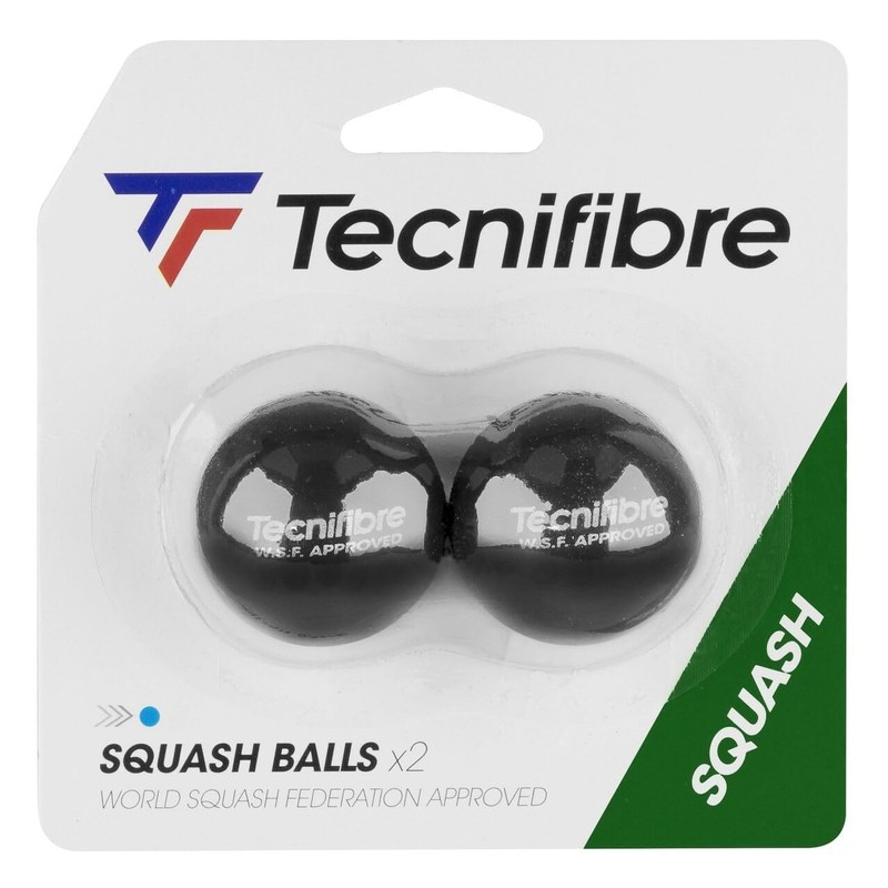 Tecnifibre Squash Balls - Blue Dot Pack of 2