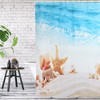 Beautiful Beach Scenery Shower Curtain Waterproof Mildew Proof Print Bath