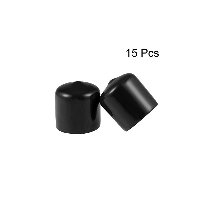 sourcing map 15pcs Rubber End Caps 23mm ID Vinyl Round