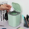 Yesdate 2 L Plastic Tiny Push-Button Trash Can, Mini Desktop