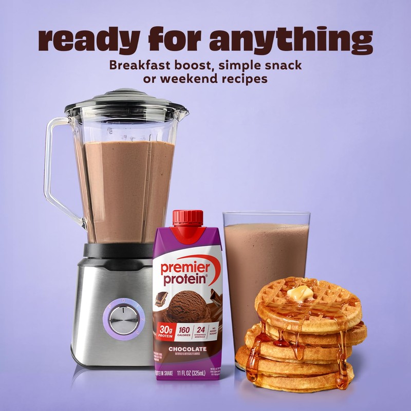 Premier Protein Shake, Chocolate, 30g Protein, No Added Sugar, 24