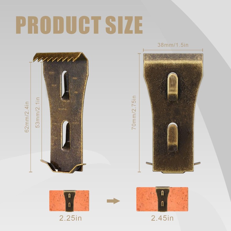 qieoyk Brick Clips - 8 Pcs Heavy Metal Wall Hangers