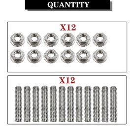 QGHAUC Valve Cover Stainless Steel Stud Kit Bolts Compatible For Ford 351C 351M 400M 302 351