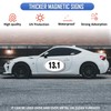 Black White 13.1 Half Marathon Black Oval Magnet Decal, 2-Pack