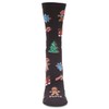 MeMoi Women's Christmas Cookie Delight Holiday Crew Socks Black 9-11