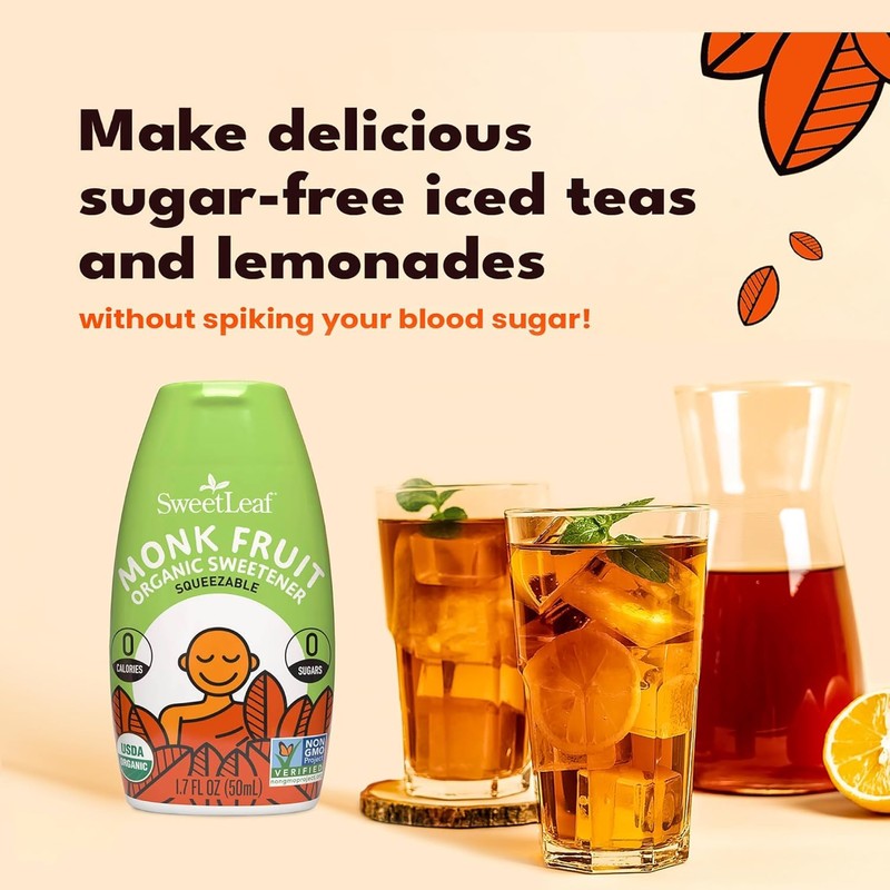 SweetLeaf Unflavored Liquid Monk Fruit - Monk Fruit Liquid Sweetener