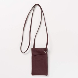 Giudi Smartphone Pouch, Made in Italy, Genuine Leather, Mini Shoulder, Men's, Women's, red (burgundy)