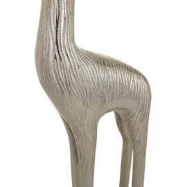 Deco 79 Aluminum Metal Giraffe Decorative Sculpture Home Decor Statues, Set of 2 Accent Figurines 27", 25"H, Silver