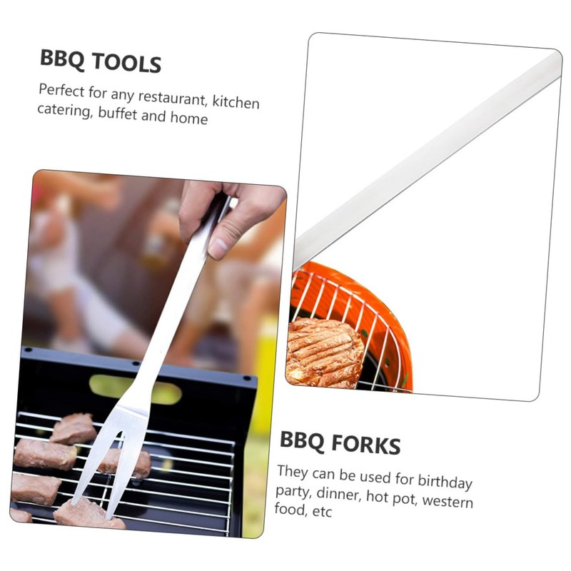 Mipcase 304 Stainless Steel Barbecue Forks 2-Piece Set for Grilling