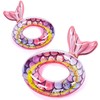 Rotatingpals 2 Pack Mermaid Swimming Rings Inflatable Mermaid Tail Pool
