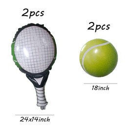 MPRVAKYF 4Pcs Green Tennis Party Balloons Decorations Tennis Ball Foil Mylar Balloons for Men Women Kids Sports Tennis Themed Party Decorations Supplies (Tennis Party Balloons)