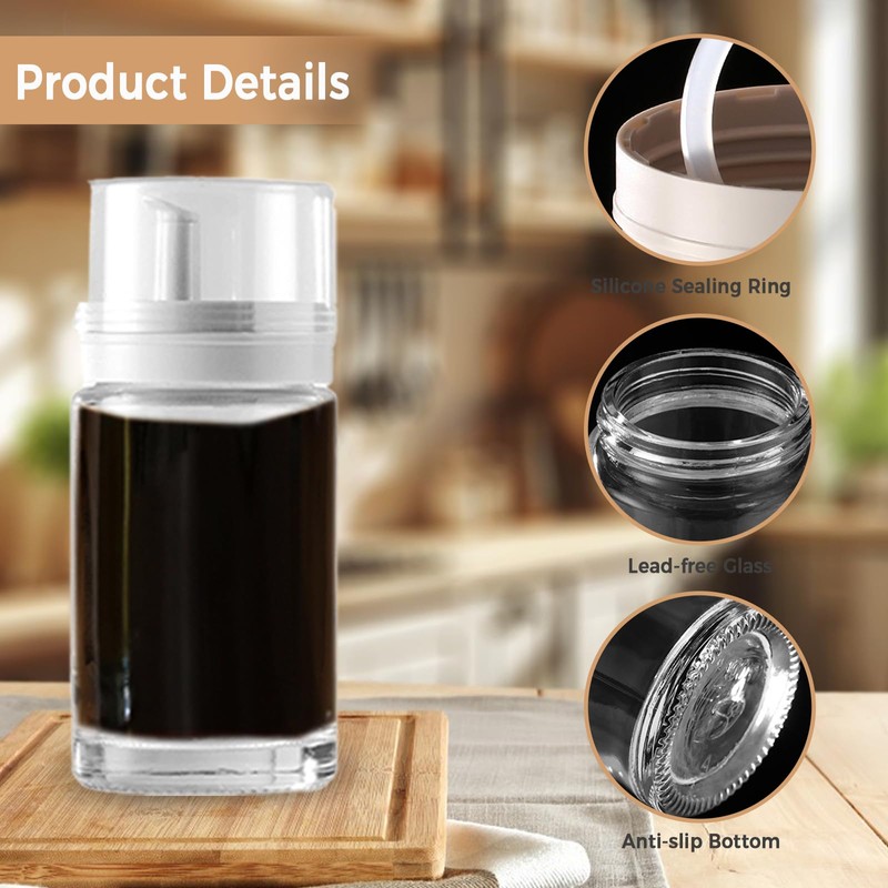 Small Glass Oil and Vinegar Dispenser Bottles - 3.4oz -