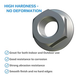 M16 Serrated Flange Nuts (Pack of 2) Hex Zinc Plated Flanged Locknut for Bolts/Screws – Head Spinlock Locking Stop Fastener Nut Alloy Steel Accorting to Standard DIN 6923 (34.5mm x 24mm)