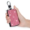 Premium Leather Car Key Chain Case with Rhinestones