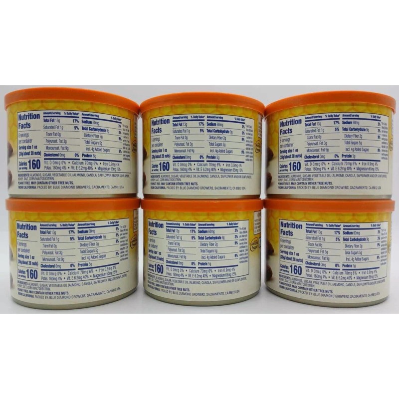 Blue Diamond 6PK Blue Diamond Almonds Bold ~ Honey Roasted