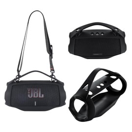 Shockproof Silicone Case for JBL Xtreme 4 Speaker – Anti-Slip Protective Cover, Durable Soft Skin, Full Access to Ports & Buttons, Travel Handle (Black)