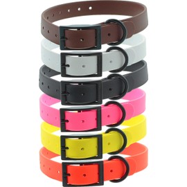 CANIHUNT CTECH Double Loop Dog Collar - 6 Colours - 2 Widths - 3.8 mm Thick, Polyvinyl Chloride Material, CANIHUNT French Brand (2.5 x 0.5 x 60 cm, Orange)