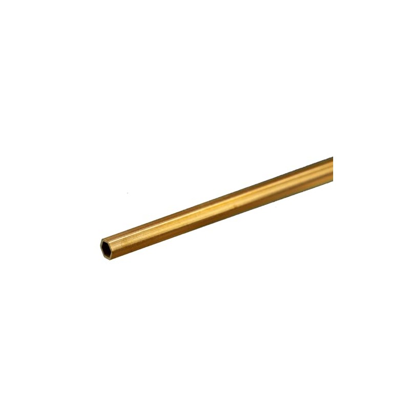 K&S Precision Metals Hexagonal Brass Tube 8272 – 1/8" OD