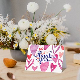 24pcs Thank You Cards Multipack with Envelopes, Thank You Greeting Cards with Stickers for Wedding Business Birthday Graduation Thanksgiving Christmas(colorful)