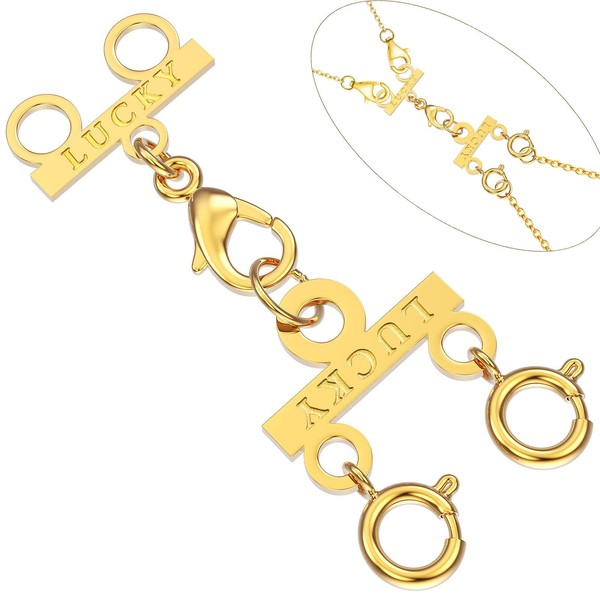 Qulltk Multi Necklace Layering Clasps, Gold and Silver Necklace Connectors