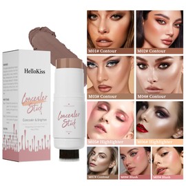 Double head multi-purpose contouring highlight blush stick enhances face in three dimensions (M07#Contour, 4g)