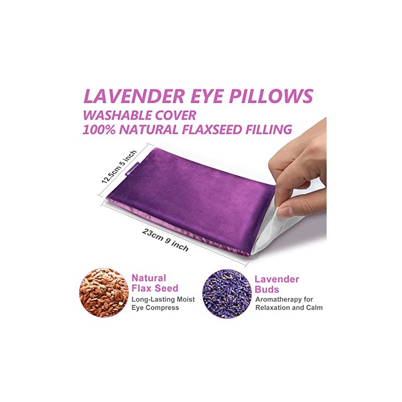 RelaxCoo Lavender Eye Pillow - Weighted Moist Heat Compress