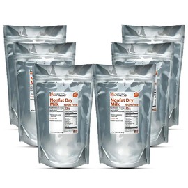 Numanna Hormone-Free USDA Certified Non-Fat Milk Powder (40 oz Pouch) Emergency Survival Milk Ideal for Baking, Cooking, and Long-Term Food Storage 10-15 Years Shelf Life Made In USA Pack of 6