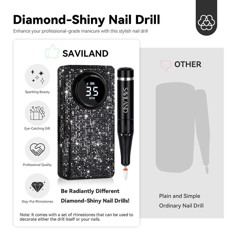 SAVILAND SAVILAND Electric Nail Drill Professional and Cuticle Oil Vitamin