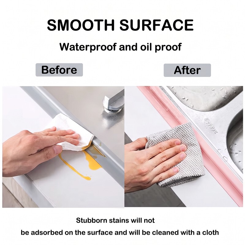 White Waterproof Caulk Strip Tape, Self-Adhesive PVC Sealing Strip for