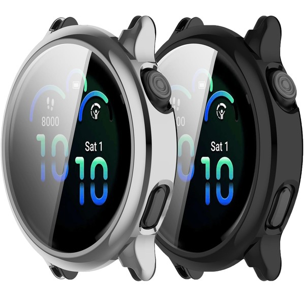 2Pack Case Compatible with Garmin Vivoactive 6 Screen Protector Case