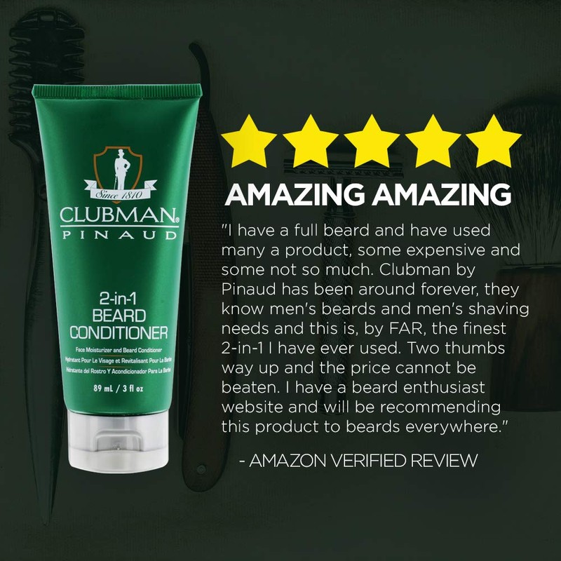 Clubman Pinaud 2-in-1 Beard Conditioner & Beard Moisturizer for Men