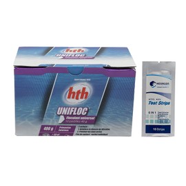 HTH UNIFLOC Tablets 40g - 0.4kg | Universal Flocculant + 10 HPS Tests Free 6-in-1
