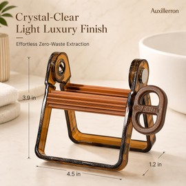 Aesthetic Toothpaste Squeezer Roller - Premium PET Translucent Tube Dispenser Stand for Bathroom Vanity - Zero Waste Multi-Purpose Wringer for Luxury Lotion Cream and Paint Tubes