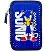 Clondo Astuccio 3 Scomparti Scuola Bambini Per Sonic Fan Completo
