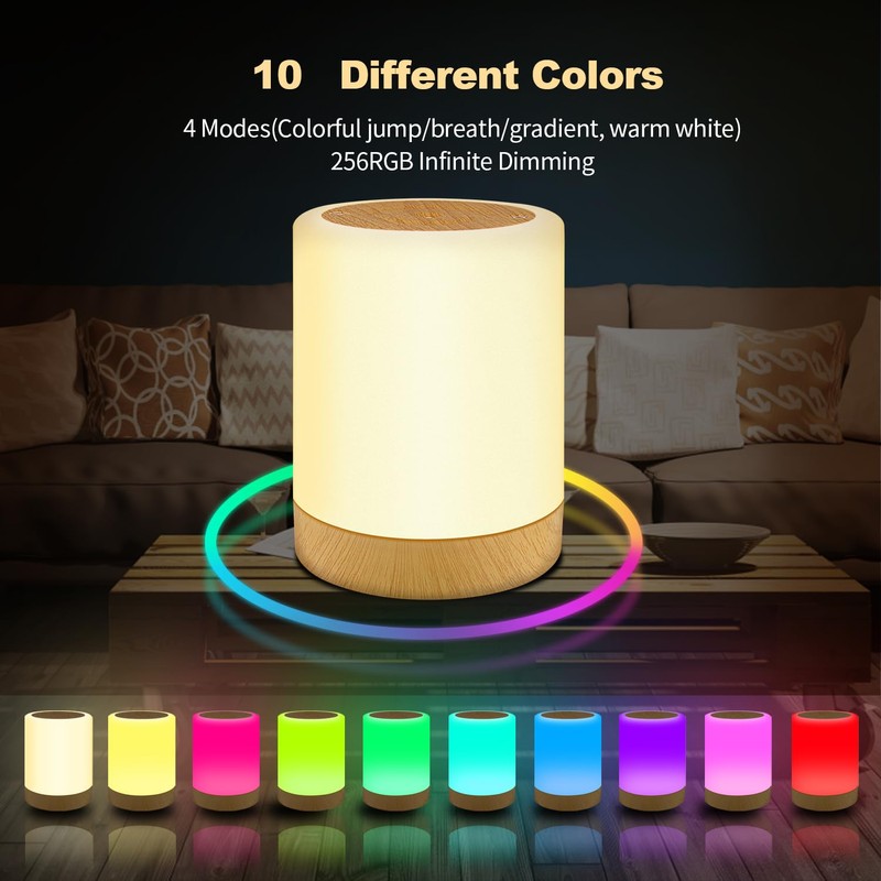 AISUO Touch Control Bedside Lamp, Camping Light with Dimmable Function,