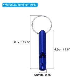 PATIKIL Emergency Whistle, 5 Pack Loud Sound Aluminum Keychain Whistles Outdoor Safety Survival Whistle for Boating Camping Hiking, Blue