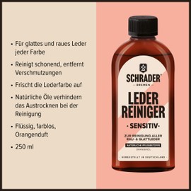 Schrader Suit Shoes Leather Care Set - Shoe Cleaning Set with Care Products for Shoe Care of Leather Shoes - 4 Pieces - Made in Germany, brown bottle