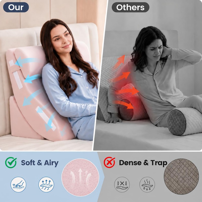 WSOFRALC 5PCS Orthopedic Wedge Pillow Set for After Surgery