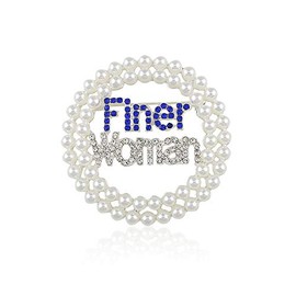 Divine Nine Depot Sparkling Finer Woman Faux Pearl Brooch Pin