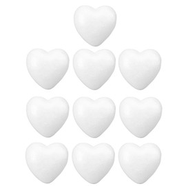 TOYANDONA Styrofoam Heart Styrofoam Ball for Crafts Heart Table Decoration for DIY Wedding Decoration 10 Pieces 6 cm (White)
