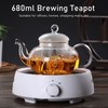 680ml Glass Teapot with Filter Heat Resistance Transparent Tea Kettle