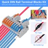 QCCAN 5PCS DIN Rail Terminal Blocks Kit, 2 in 10
