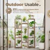 Bamworld Plant Stand Indoor Outdoor Tall Shelf for Multiple Brown
