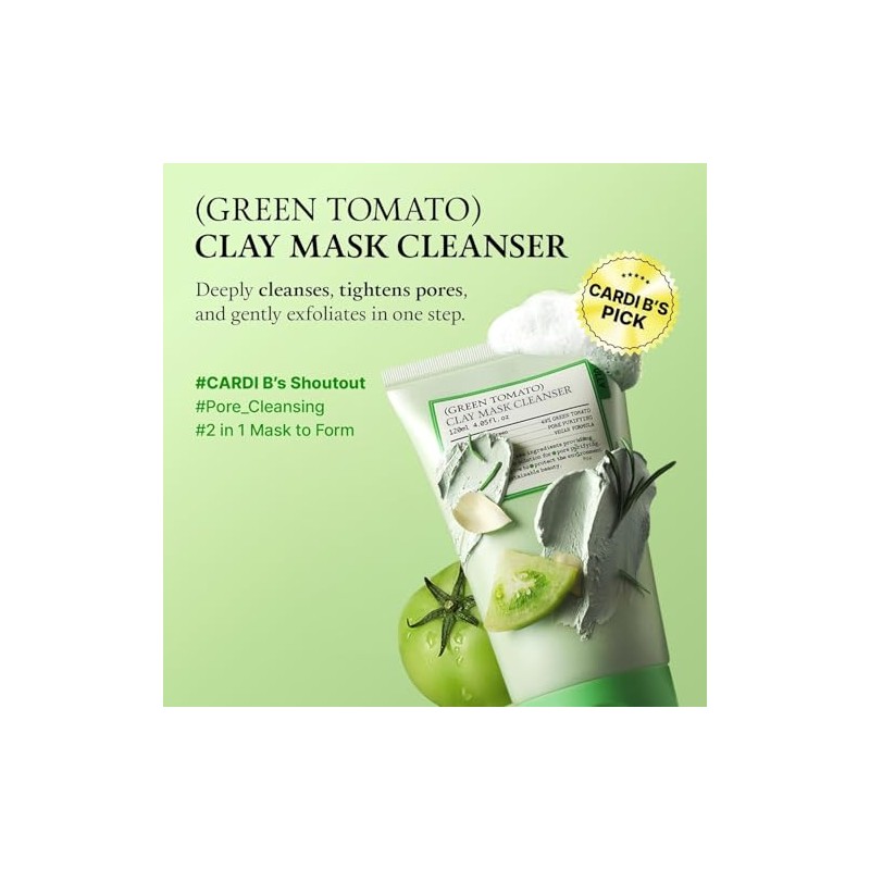 FULLY Green Tomato Pore Cleanser, Cardi B’s Clay Mask Cleanser