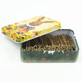 Mini Bobby Pins Blonde with Cute Case, 200 CT 1.38 Inch Small Hair Bobby Pins for Buns, Premium Gold Hair Pins for Kids, Girls and Women, Great for All Hair Types