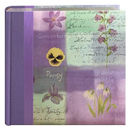 Pioneer Bella Fabric Ribbon Frame Bi-Directional Memo Frame Photo Album, Bella Fabric Covers, Holds 200 4x6" Photos, 2 Per Page Color: Lilac.